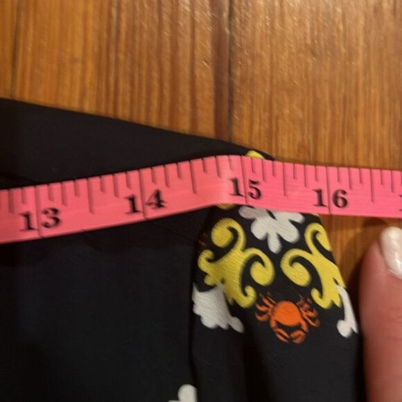 👗 Crown & Ivy Dress Navy Design Lined Dress size 12P white yellow Buttons crown - Picture 8 of 12